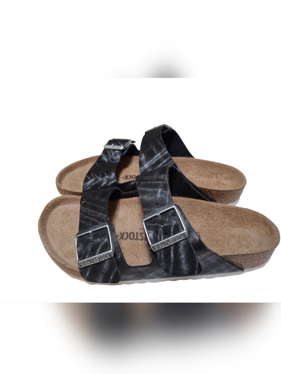 Birkenstock Shoes - Birkenstock Arizona Black Two-Strap Buckle Sandals